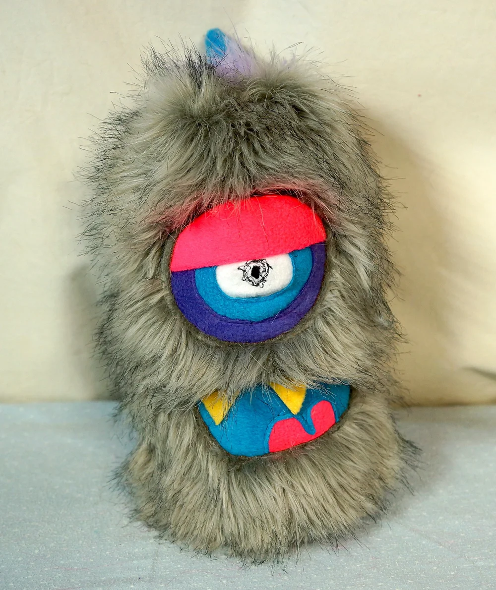 MEDIUM MULTI COLORED 3 EYED MONSTER — TIM MONSTERS! -